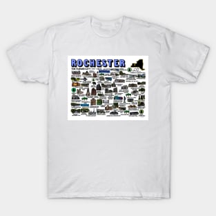 Rochester New York Map Art T-Shirt